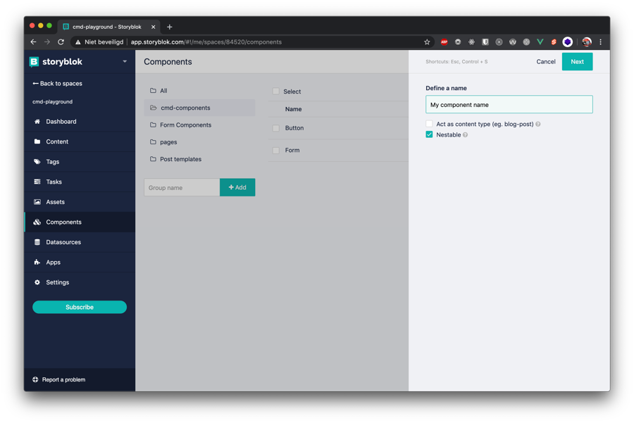 Naming your component
